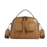 High end ladies' handbag multi-layer large capacity commuting bag(Brown)