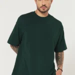 Oversized Plain T-Shirt - Bottle Green