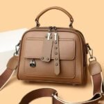 High end ladies' handbag multi-layer large capacity commuting bag(Brown) - Image 3