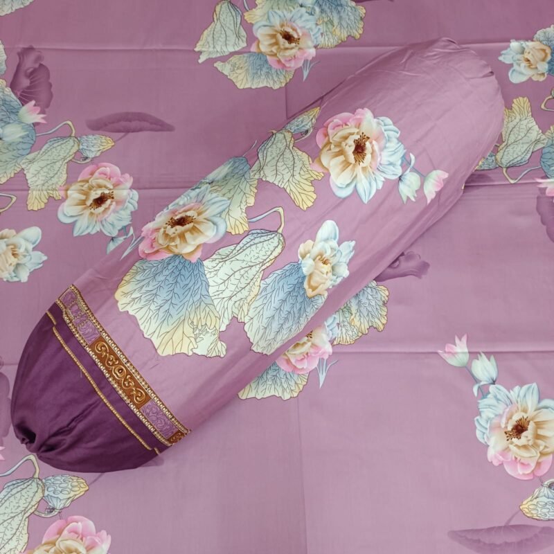 30/30 Count Luxury Exclusive Bedsheet – King Size – 3 Pecs Set – Purple Rose - Image 3