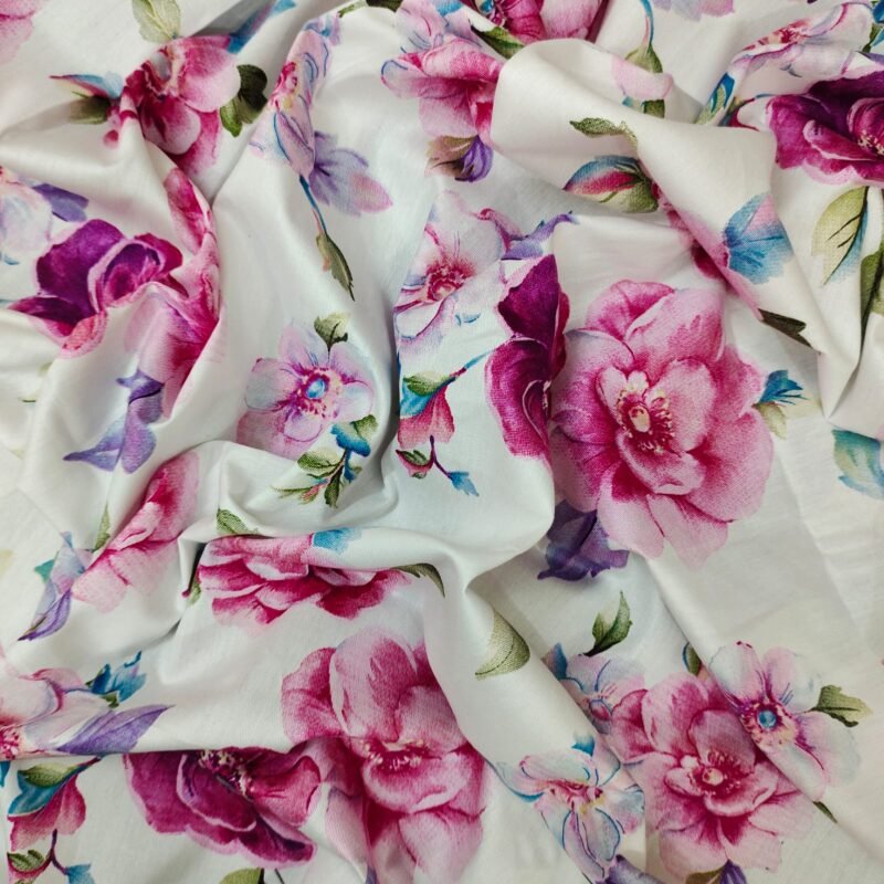 Luxury Twill Cotton Bedsheet – White Rose - Image 3