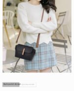 New Pu Leather Single Shoulder Niche Light Luxury Women's Bag(Black) - Image 2