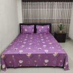 Luxury Twill Cotton Bedsheet – King Size – 3Pecs Set – Hit Purple