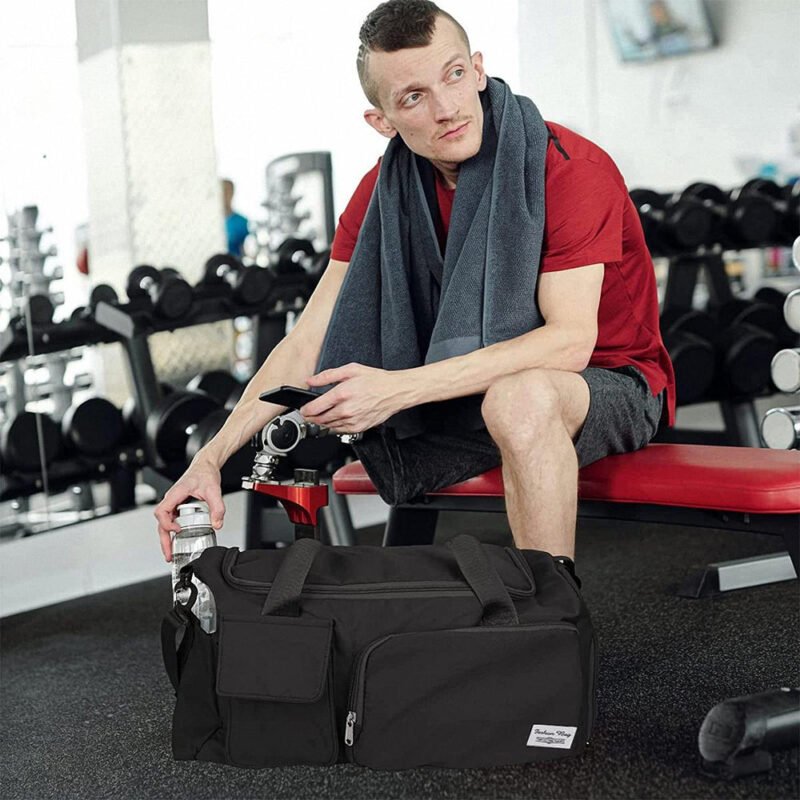 Fashionable Large Capacity Travel & Gym Bag Black - Image 5