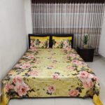 Luxury Twill Cotton Bedsheet – King Size – 3Pecs Set – Golden Forest