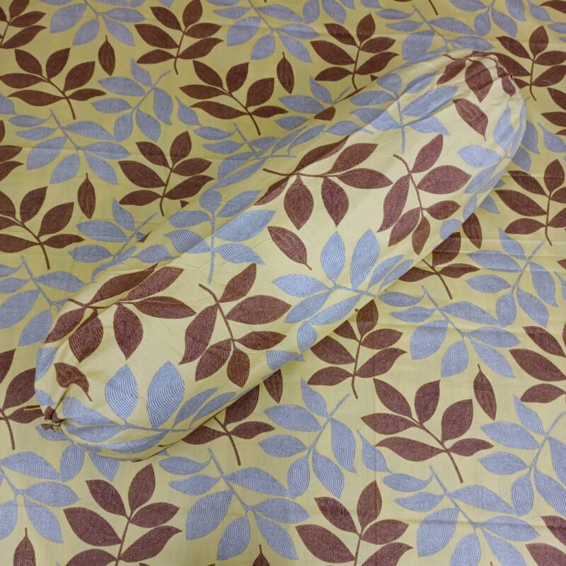 Luxury Twill Cotton Bedsheet – King Size – 3 Pecs Set – Golden Leaf - Image 3