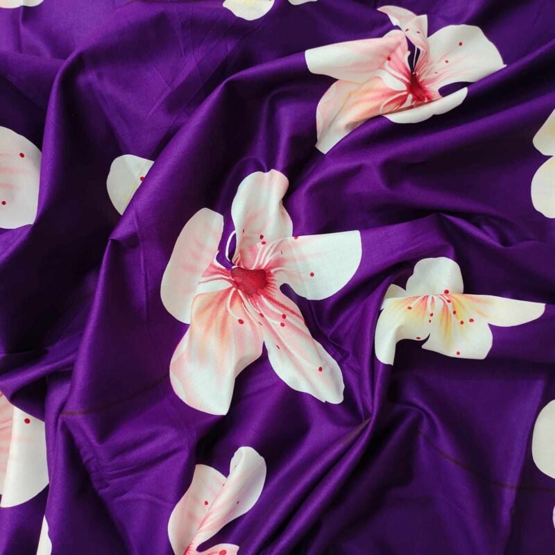 Luxury Twill Cotton Bedsheet- Purple - Image 3