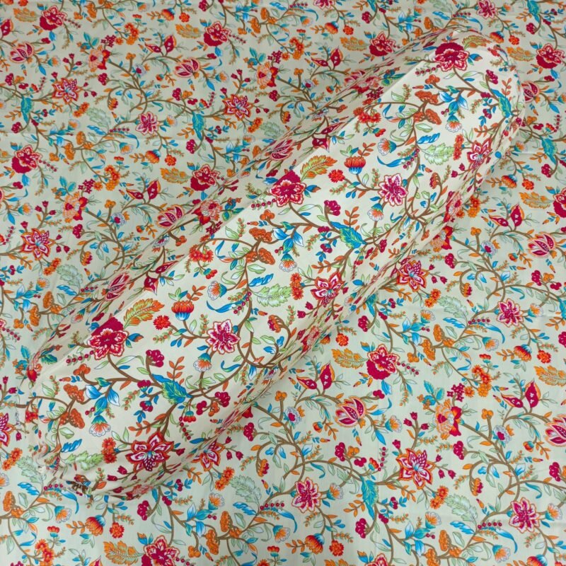 Luxury Twill Cotton Bedsheet – King Size – Pori Cream – 3Pecs - Image 3