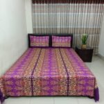 Luxury Twill Cotton Bedsheet – King Size – 3Pecs – Purple Nokshi