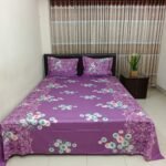Luxury Twill Cotton Bedsheet – King Size – 3Pecs – Purple Snow