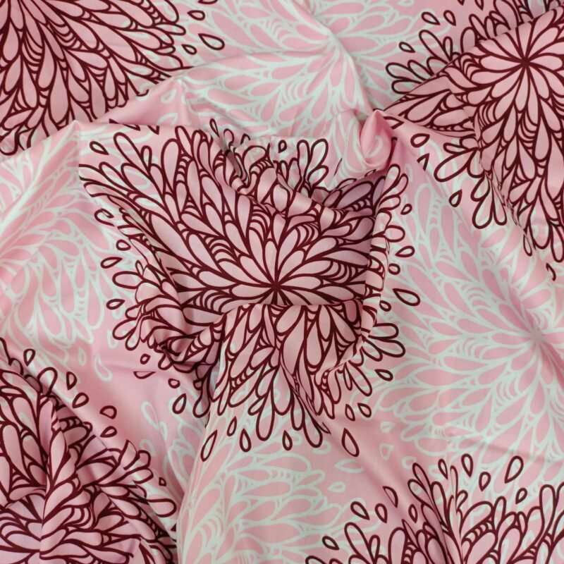 Luxury Twill Cotton Bedsheet – King Size – 3Pecs Set – Atasbaji Pink - Image 2