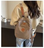 2025 New Hot Women's Backpacks Designer High Quality Soft Nylon Simple Fashion Bag(Grey) - Image 4