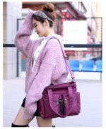Women Casual Large Capacity Waterproof Oxford Cloth Bag(Purple) - Image 3
