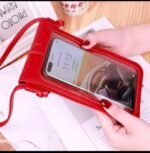 Women's PU Leather Phone Holder With Neck Strap Wallets Touch Screen Bags(Red) - Image 2
