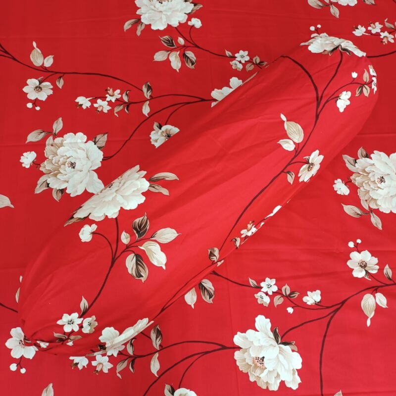Luxury Twill Cotton Bedsheet – King Size – Lota Red - Image 3