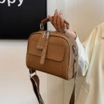High end ladies' handbag multi-layer large capacity commuting bag(Brown) - Image 2