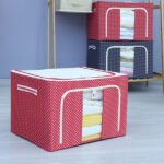 Oxford cloth large capacity fabric storage box storage basket(RED) - Image 5