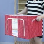 Oxford cloth large capacity fabric storage box storage basket(RED) - Image 4