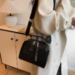 High end ladies' handbag multi-layer large capacity commuting bag(Black) - Image 2