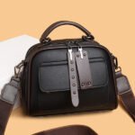 High end ladies' handbag multi-layer large capacity commuting bag(Black) - Image 4
