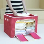 Oxford cloth large capacity fabric storage box storage basket(RED) - Image 3
