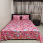 Luxury Twill Cotton Bedsheet – King Size – 3Pecs – Pink Lota