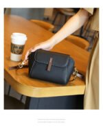 New Pu Leather Single Shoulder Niche Light Luxury Women's Bag(Black) - Image 5