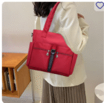 Women Casual Large Capacity Waterproof Oxford Cloth Bag(maroon) - Image 4