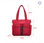 Women Casual Large Capacity Waterproof Oxford Cloth Bag(maroon) - Image 3