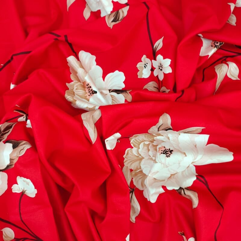 Luxury Twill Cotton Bedsheet – King Size – Lota Red - Image 2