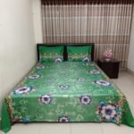Luxury Twill Cotton Bedsheet – King Size – 3Pecs – Gree Flora