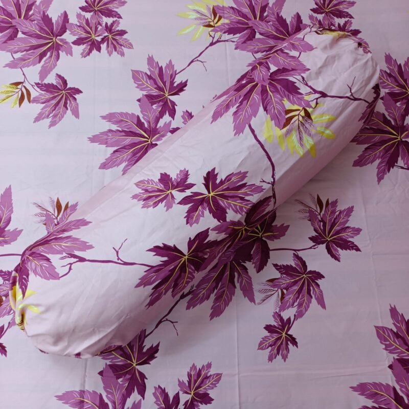30/30 Count Luxury Exclusive Bedsheet – King Size – 3 Pecs Set – Pink Leaf - Image 3
