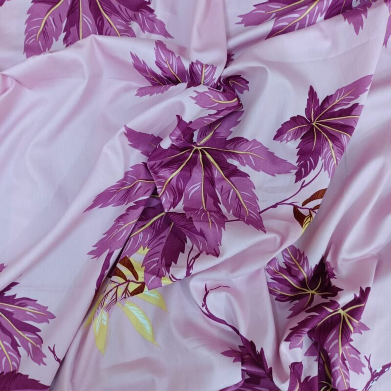 30/30 Count Luxury Exclusive Bedsheet – King Size – 3 Pecs Set – Pink Leaf - Image 4