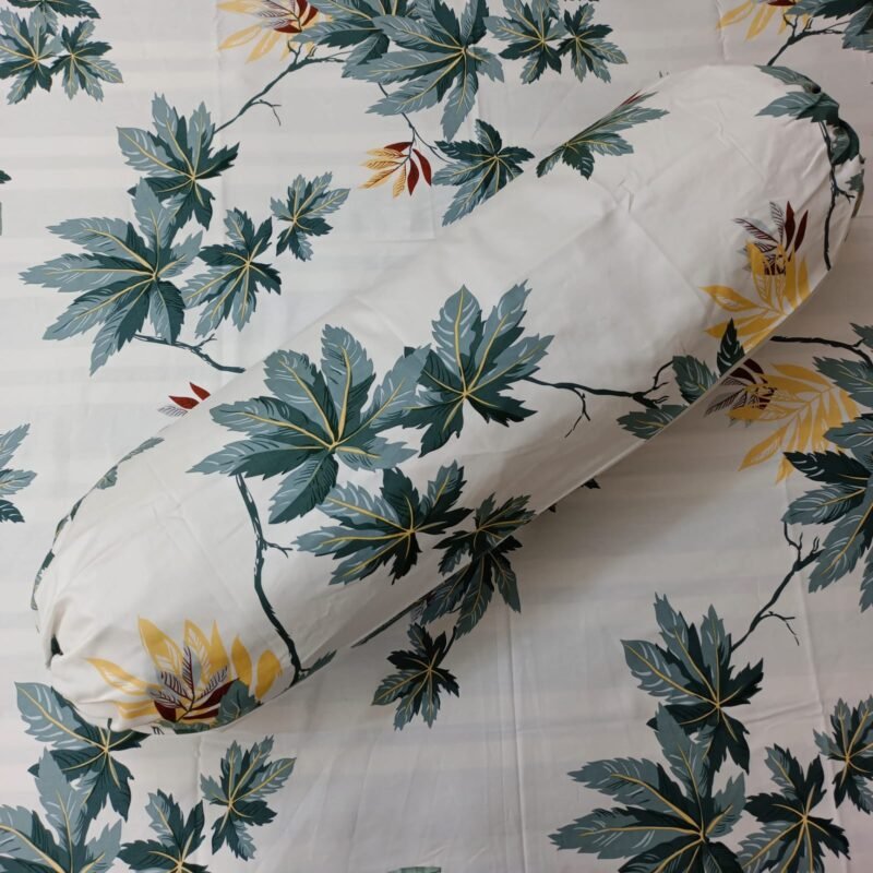 30/30 Count Luxury Exclusive Bedsheet – King Size – 4 Pecs Set – White Leaf - Image 3