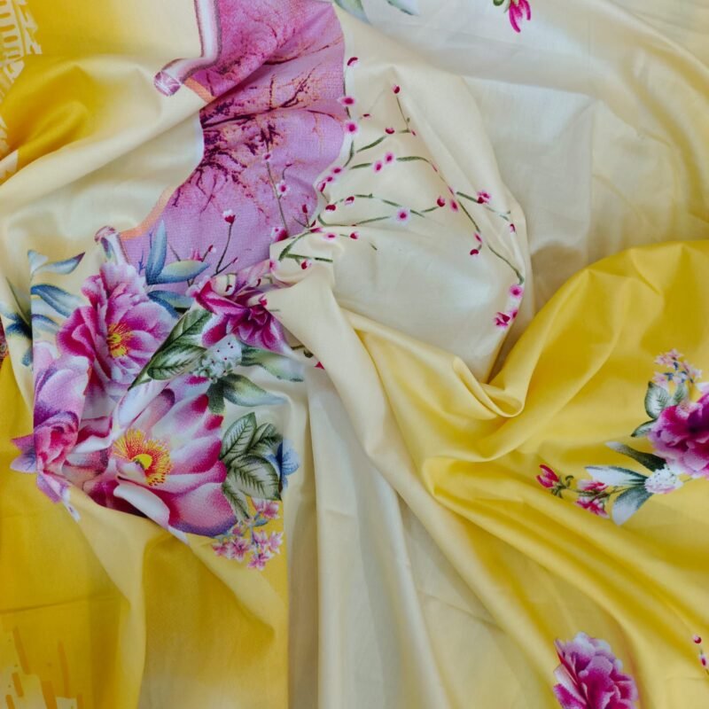 30/30 Count Luxury Exclusive Bedsheet – King Size – 3 Pecs Set – Bright Yellow - Image 4