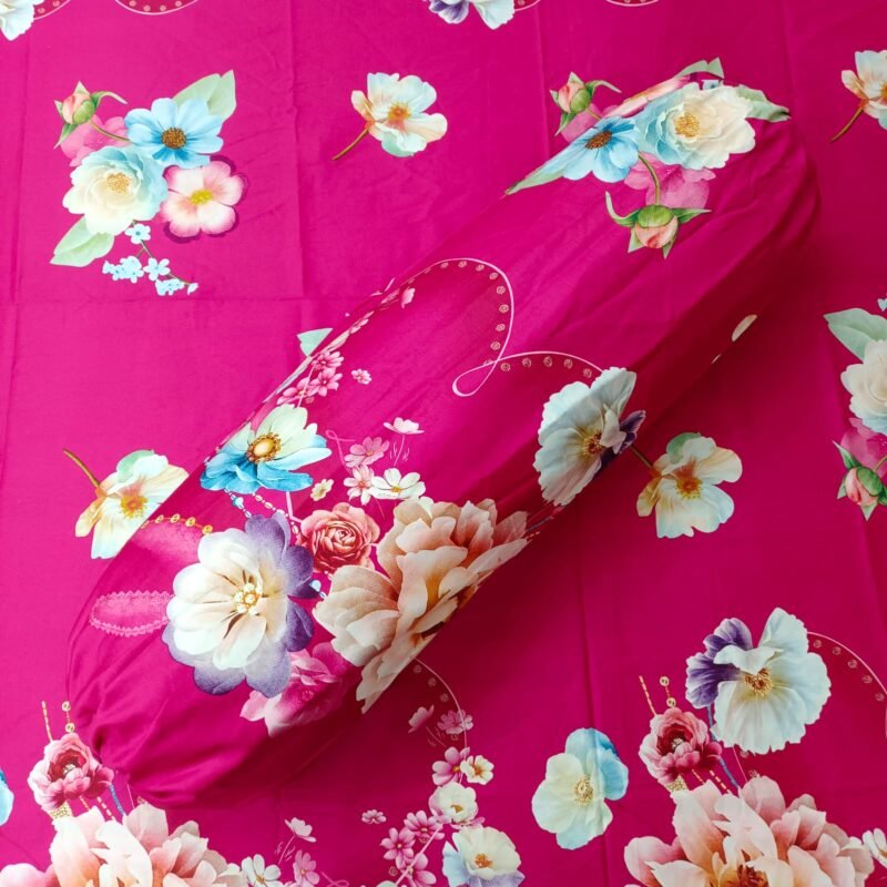 30/30 Count Luxury Exclusive Bedsheet – King Size – 3 Pecs Set – Floral Megenta - Image 2