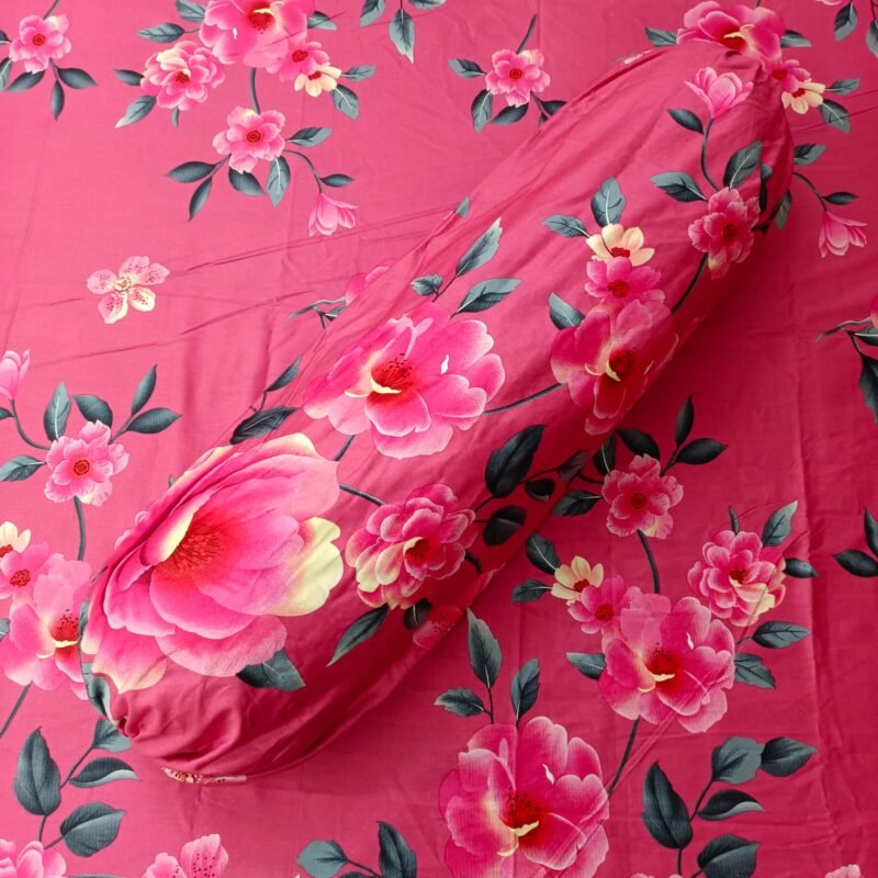 Luxury Twill Cotton Bedsheet – King Size – 3Pecs – Megenta - Image 3