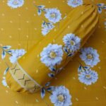 Luxury Twill Cotton Bedsheet – King Size – 3Pecs – Happy Mustered - Image 2