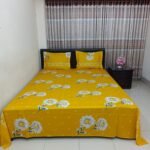 Luxury Twill Cotton Bedsheet – King Size – 3Pecs – Happy Mustered