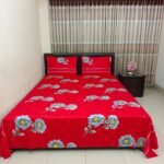 Luxury Twill Cotton Bedsheet – King Size – 3Pecs – Happy Red Megenta