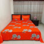 Luxury Twill Cotton Bedsheet – King Size – 3Pecs – Happy Orange