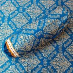 Luxury Twill Cotton Bedsheet – King Size – 3Pecs – Blue Gold - Image 2