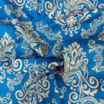 Luxury Twill Cotton Bedsheet – King Size – 3Pecs – Blue Gold - Image 4