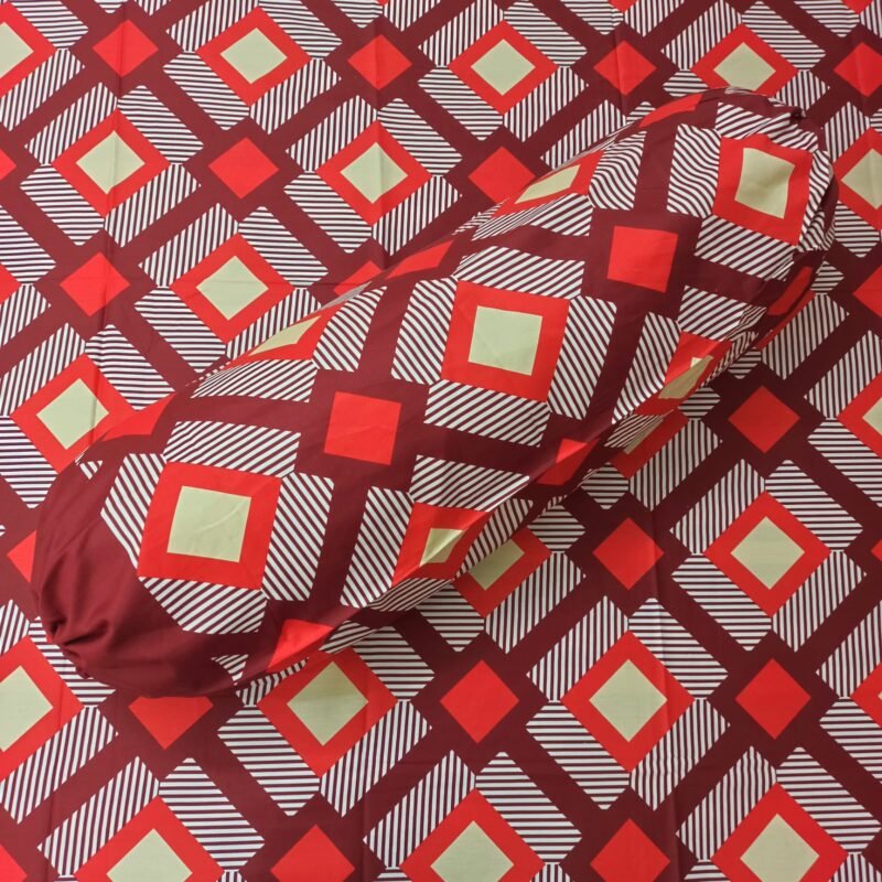 Luxury Twill Cotton Bedsheet – King Size – 3Pecs – Maroon Box - Image 2