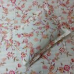 Luxury Twill Cotton Bedsheet – King Size – 3Pecs – Paisley White Flora - Image 3
