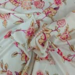 Luxury Twill Cotton Bedsheet – King Size – 3Pecs – Paisley White Flora - Image 4