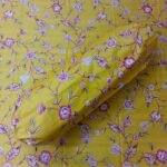 Luxury Twill Cotton Ortha Bedsheet – King Size – 3Pecs – Paisley Yellow Flora - Image 2