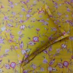 Luxury Twill Cotton Ortha Bedsheet – King Size – 3Pecs – Paisley Yellow Flora - Image 3