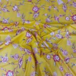 Luxury Twill Cotton Ortha Bedsheet – King Size – 3Pecs – Paisley Yellow Flora - Image 4