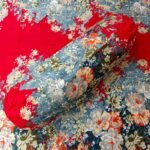 Luxury Twill Cotton Bedsheet – King Size – 3Pecs – Flora Red - Image 2